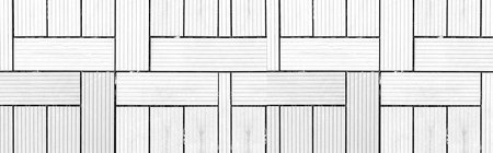 Panorama of White wood tile for exterior flooring building pattern and background seamlessの写真素材