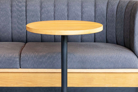 Empty coffee tables and empty sofas inside the cafe during the covid-19 epidemic