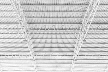 Steel roof sheet structure for outdoor parking lot pattern and backgroundの写真素材