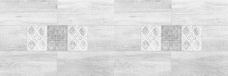 Panorama of Patterned white ceramic floor tile texture and background seamlessの写真素材