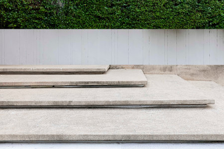 White marble staircase and outdoor Granite floor