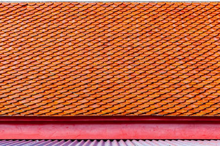 Clay tile roof at Thai temple pattern and background seamlessの写真素材
