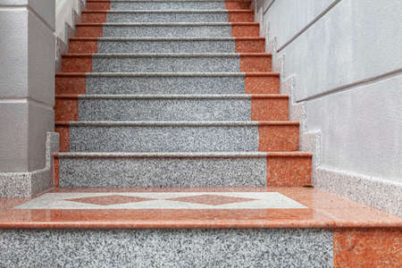 White marble staircase and outdoor Granite floorの写真素材