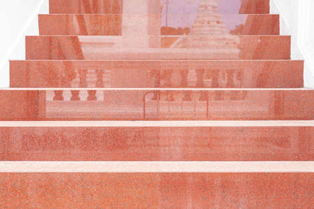 White marble staircase and outdoor Granite floorの写真素材