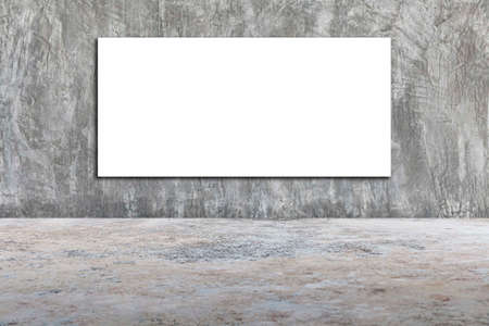 A large blank billboard on cement wallの写真素材