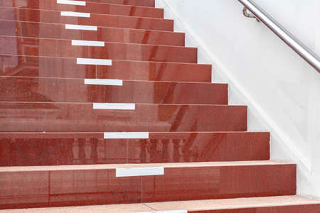 Brown marble staircase and outdoor Granite floorの写真素材