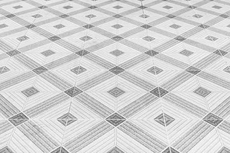 Perspective View Monotone white Brick Stone Pavement on The Ground for Street Roadの写真素材