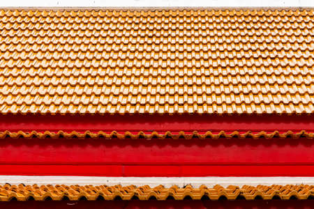 Clay tile roof at Thai temple pattern and background seamlessの写真素材