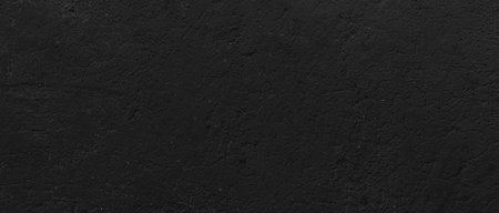 Panorama of Old cement wall painted black, peeling paint texture and background