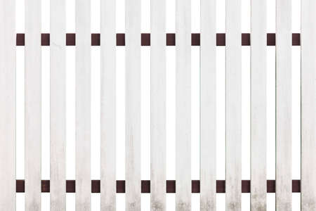 White hardwood fence isolated on a white backgroundの写真素材
