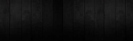 Panorama of Old black vintage wooden wall pattern and seamless backgroundの写真素材