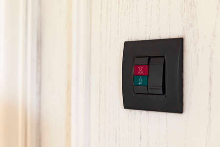 Close - up Front door bell switch at a luxury hotelの写真素材