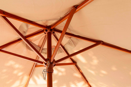 Close-up light brown stem garden umbrella