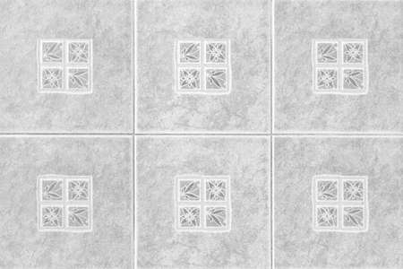 White patterned ceramic floor tiles texture and background seamlessの写真素材