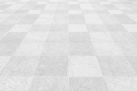 Perspective View Monotone white Brick Stone Pavement on The Ground for Street Roadの写真素材