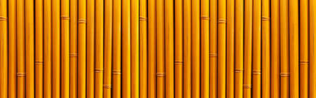 Panorama of  Brown old Bamboo fence texture and background seamlessの写真素材