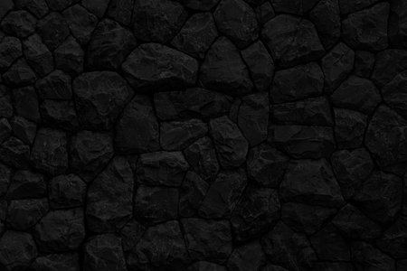 Black natural stone wall pattern and background texture