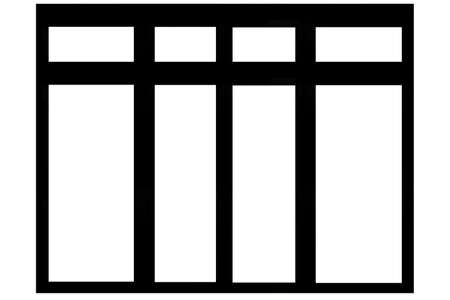 Vintage Black painted wooden window frame isolated on a white backgroundの写真素材