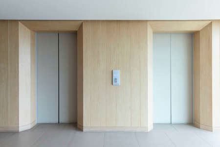 The entrance hall of the elevator in a modern buildingの写真素材