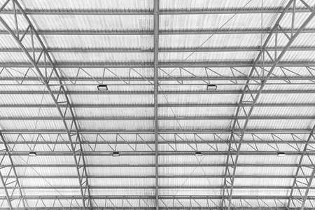 Steel roof sheet structure for outdoor parking lot pattern and backgroundの写真素材