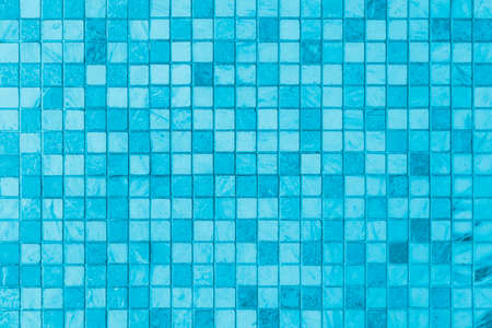 Vintage blue mosaic kitchen wall pattern and background seamlessの写真素材