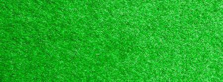 Panorama of New Green Artificial Turf Flooring texture and background seamlessの写真素材