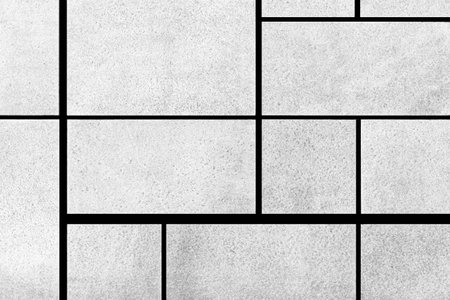 White granite tiled wall with vintage pattern texture and background seamlessの写真素材