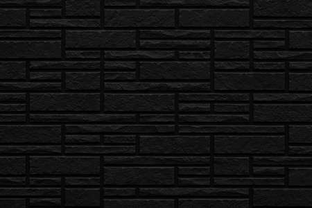 Modern black brick wall texture for backgroundの写真素材