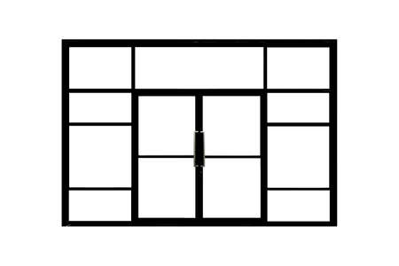 large black aluminum door frame isolated on a white backgroundの写真素材