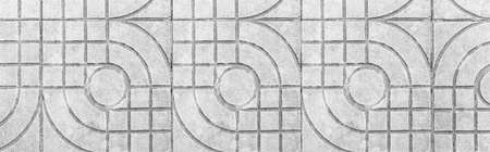 Panorama of White cement floor tiles with stripes pattern texture and background seamlessの写真素材