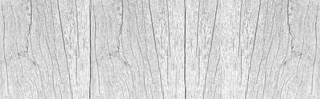 Panorama of White vintage wooden table top pattern texture and seamless backgroundの写真素材