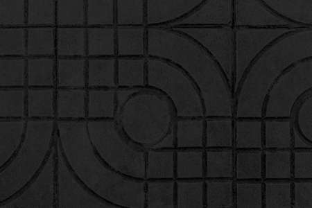 Black cement floor tiles with stripes pattern texture and background seamlessの写真素材