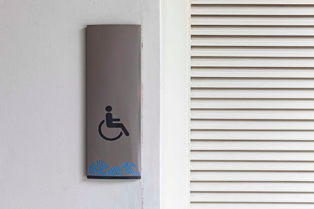 Toilets for handicapped people in the office building are emptyの写真素材