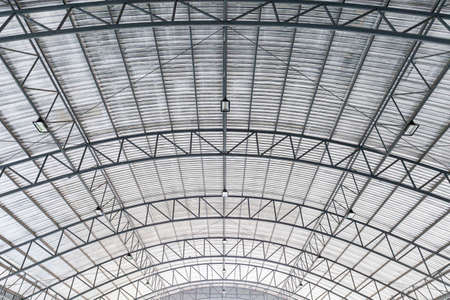 Steel roof sheet structure for outdoor parking lot pattern and backgroundの写真素材