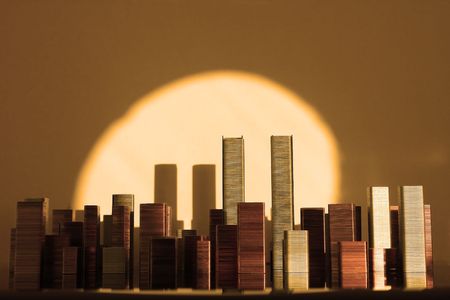 photograph of a simulated city staplesの写真素材