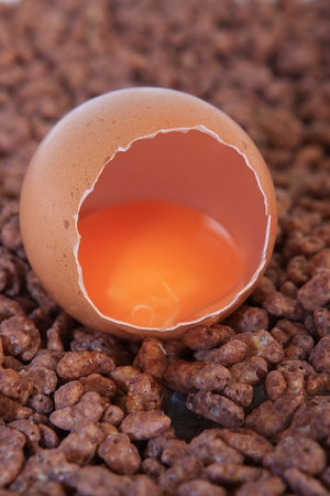 photo of eggs on a cereal