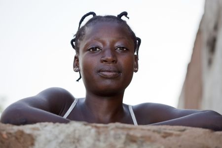 Country Bissa,Burkina Faso - August 9,2009 : Woman posing Bissa, ethnicity Bissa represents 4% of the population of Burkina Faso, are animist religion.のeditorial素材