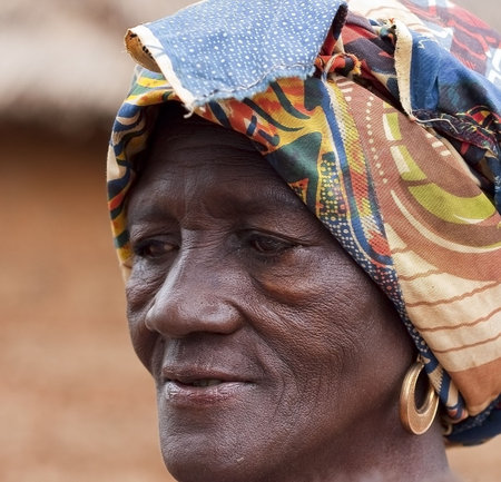 Country Senoufo,Burkina Faso - August 13,2009 : Elder Senoufo, life expectancy in Burkina Faso is...