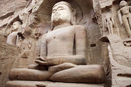 Jaina Sculptures in Gwalior, Indiaの写真素材