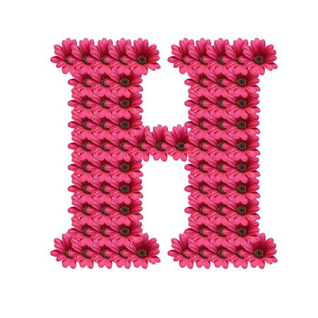 daisies forming letters of the alphabetの写真素材
