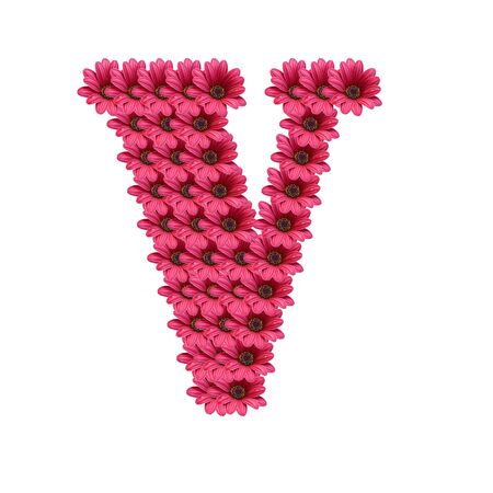 daisies forming letters of the alphabetの写真素材