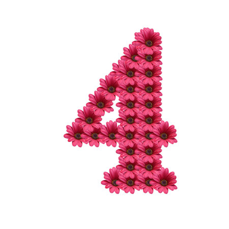 numbers forming daisyの写真素材