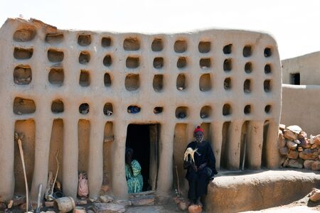 Dogon country, Mali - August 19, 2009: elder of the Dogon ethnic group, The Dogon live in adobe houses and practice ancestor worshipのeditorial素材