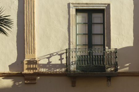 Architectural detail at sunset in the calm streets in Begurの写真素材
