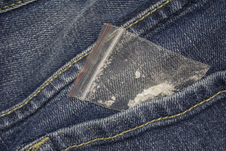 Crystal meth drug in your pocketの写真素材