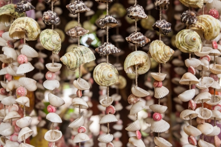 Mobile made from various shells の写真素材