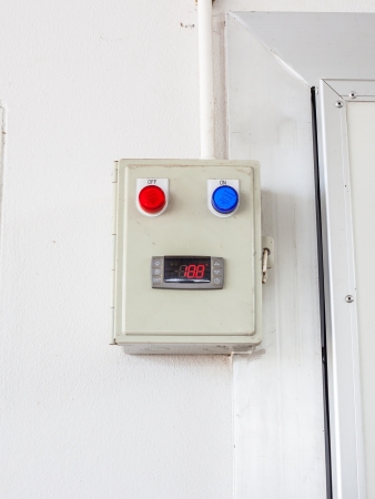 Industrial air conditioner controls and monitor display.の写真素材