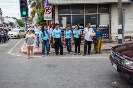 CHIANG MAI, THAILAND - JUNE 09: Traffic jam on June 09,2013のeditorial素材