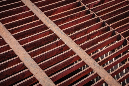 Old rusty iron drain grid  Closeup for Backgroundの写真素材