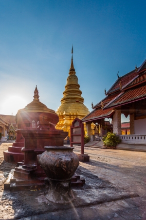 Wat phra that hariphunchai was a measure of the Lamphun,Thailandの写真素材